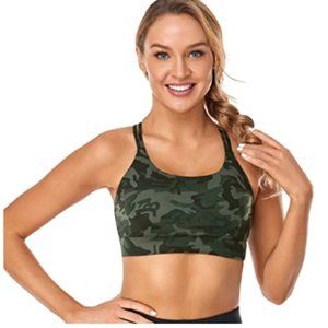Criss-Cross Back Padded Strappy Sports Bras Medium